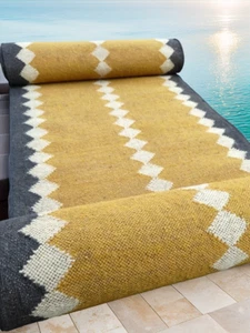 Wool Jute Rug, Vintage Kilim Rug navajo rug, tribal rug, southwestern rug Runner - Picture 1 of 4
