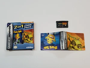 Shrek 2 and Shark Tale 2 in 1 Nintendo Game Boy Advance CIB Authentic Test - Picture 1 of 23