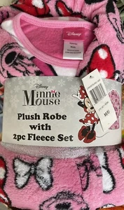 NWT Disney's Licensed 2 Piece Plush Fleece Pajama Set With Robe Minnie Mouse 8 M - Picture 1 of 3