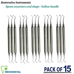 Pack Of 15 - Dental Restorative Spoon Excavator Tooth Cavity Carious Removal New - Picture 1 of 5