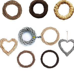 Natural Grapevine Rattan Willow Christmas Festive Wreath Holiday Garland-Single - Picture 1 of 24