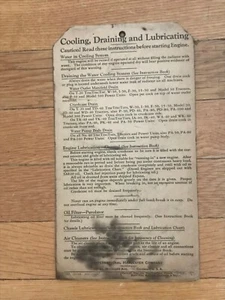 Vintage 1936 Kühlung Entleerung und Schmierung International Harvester Directions 4 L - Bild 1 von 4