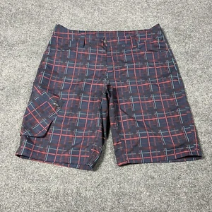 Pearl Izumi Mens Bike Short XL Navy Blue Red Cycling Baggy Extra Large Plaid - Picture 1 of 13