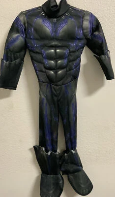 🎥 Disfraz de Pantera Negra Marvel Músculo Pecho Batalla Niño Pequeño (2T-3T)👉Sin Máscara Foto 1 de 4