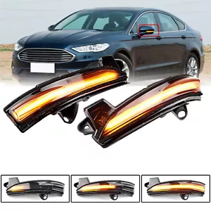 Pair Dynamic Blinker Mirror Indicator Turn Signal Lamp For Ford Fusion 2013-2020 - Picture 1 of 8
