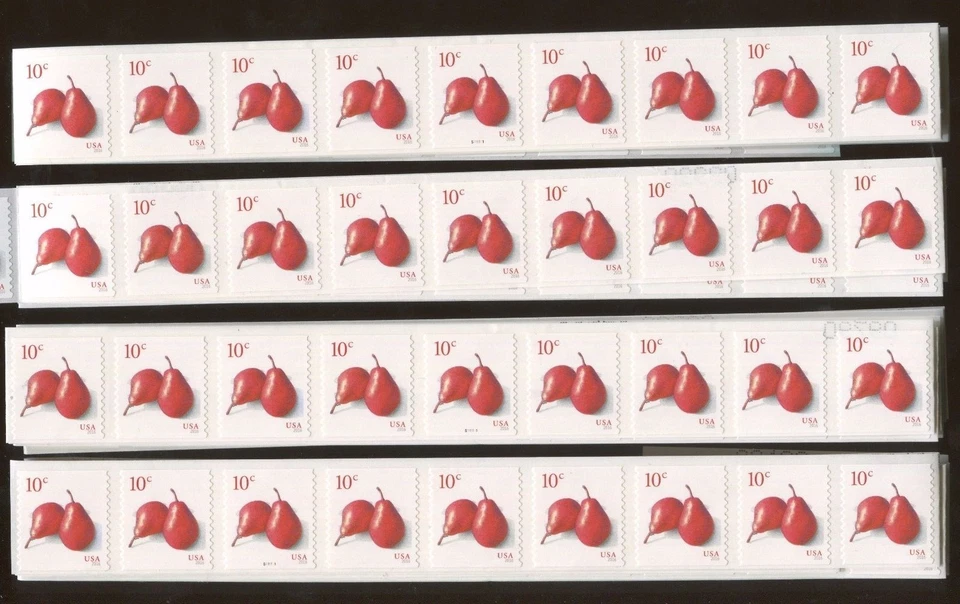 单线圈条 100 张邮票 2016 年美国 #5039 红色梨 10c 自粘完好 — 第 1/1 张图片