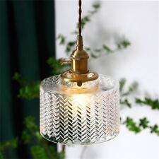 Pendant Light LED Loft Brass Green Glass Hanging Lamp Room Bar Antique Luminaire