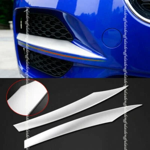2X For Jaguar F-PACE 2016-2020 Silver Front bumper fog light decor strips trim - Picture 1 of 7