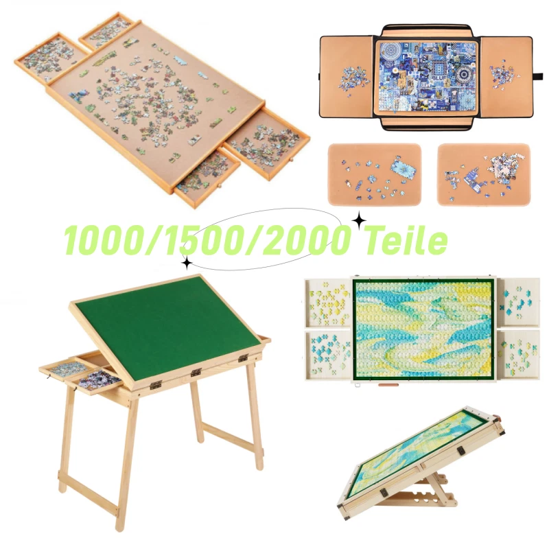 Puzzle Table Puzzle Board 1000/1500/2000 Pieces Drawer Portable 4 Drawers - Image 1 of 4