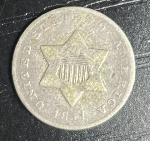 1851-O Silver Three Cent Piece 3C Scarce Date Cover