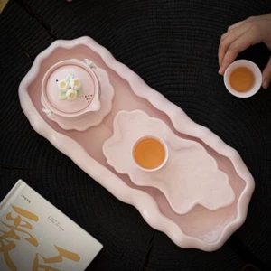 Juego de té completo para dama tetera de cerámica hecha a mano relieve floral taza de té bandeja - Imagen 1 de 14