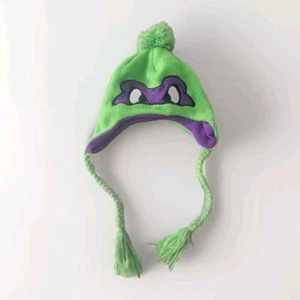 Donatello TMNT Teenage Mutant Ninja Turtles Stocking Beanie Hat Knit Fleece Teen - Picture 1 of 8