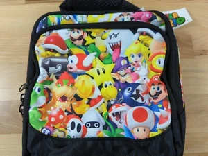 Super Mario Insulated Soft Lunch Bag Character Collage Bioworld Nintendo NWT - Picture 1 of 10