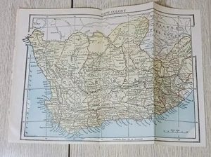 Mapa antiguo 1903 CABO COLONIA Sudáfrica original Saalfield Britannica raro - Imagen 1 de 3