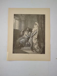 Biblia antigua Gustave Dore c1890 12x9" Sansón y Dalila p26 - Imagen 1 de 1