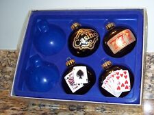 Trim A Home Gambling Themed Round Black Christmas Ornaments Casino, Cards, Slots