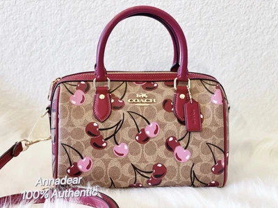 Bolso Cartera Coach Rowan Nuevo con Etiquetas en Lona Signature con Estampado de Cereza CY692 Foto 1 de 4