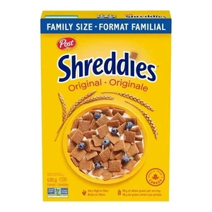 4 boxes Post SHREDDIES FAMILY SIZE Cereal 635g / 22.4 oz Canada FRESH - Picture 1 of 4