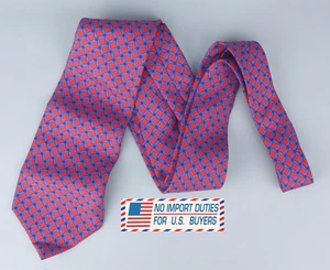 Gieves & Hawkes Savile Row Tie Red-Blue Geometric 100% Silk Neck Italy Made - Picture 1 of 24