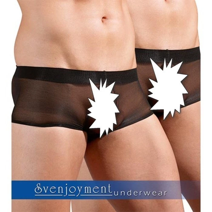 SET DA 2 BOXER TRASPARENTI NERI per uomo sexy - Taglia S-L - Immagine 1 di 1