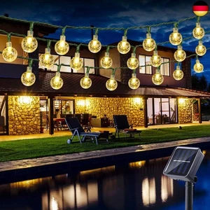 BrizLabs Solar Lichterkette Aussen 30 LED Kugeln Lichterkette 4.5M Kristall - Bild 1 von 8