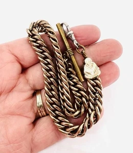 Heavy Thick Victorian Gold Filled Pocket Watch Chain 54gm Antique Jewelry - Picture 1 of 5