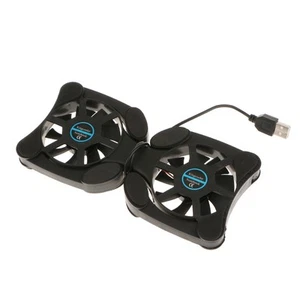 Refroidisseur De Refroidissement Pour Ordinateur Portable USB Mini Folding 2 Fan - Photo 1/6