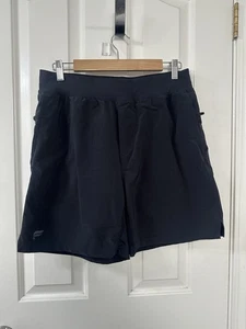 Fabletics Sportshorts Herren 30" schwarz einfarbig Stretch gefüttert 6" Reißverschlusstasche Fitnessstudio - Bild 1 von 8