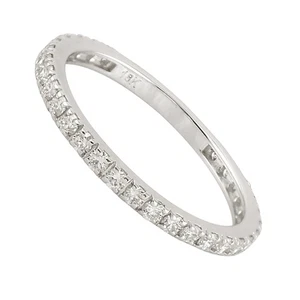18K White Gold Diamond Ring Band Stackable Fine Jewelry Dainty Elegant Jewelry - Picture 1 of 7
