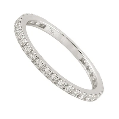 18K White Gold Diamond Ring Band Stackable Fine Jewelry Dainty Elegant Jewelry - Image 1 of 4
