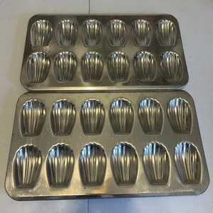 2er Pack Madeleine Pfanne, ergibt 24 strapazierfähige Muschelform Backen Vintage Kuchenform - Bild 1 von 3