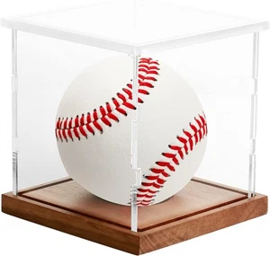 Vitrina de acrílico para béisbol transparente 1 béisbol, oscuro - Imagen 1 de 6
