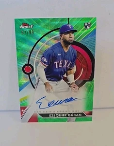 2023 Topps Finest #FA-ED Ezequiel Duran Autograph Auto Green #/99 Rookie RC - Picture 1 of 4