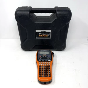 Brother PT-E100 P-Touch Edge Mobile Handheld Labeling Tool With Hard Case TESTED - Picture 1 of 9