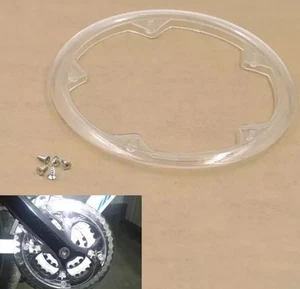 5 Fori 21cm Plastica Bici Manovella Ruota Catena Bash Guard Trasparente Bicicletta +5 Viti - Foto 1 di 6