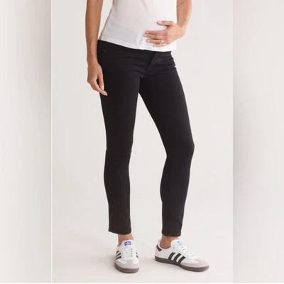 Pantalones de mezclilla AG Adriano Goldschmied negros de maternidad Prima pierna de cigarrillo talla 25 Foto 1 de 4