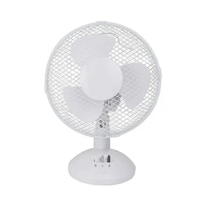 Status Desk Fan, 9 Inch Oscillating Portable Fan, 2 Speed Adjustable, White - Picture 1 of 8