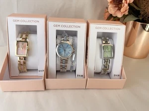 NEU - Damen Frauen Zifferblatt Kleiderpaket 3 Uhren wasserdicht Stahlband Analog Quarz - Bild 1 von 9