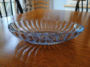 Vintage Imperial Glass Blue Fluted Oval Celery Dish - Picture 1 of 4