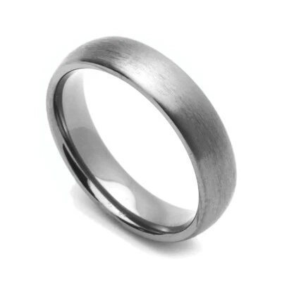 Men Women 5MM Comfort Fit Titanium Wedding Band Classic Domed Ring - Image 1 of 4