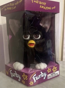 1998 Gen 1 Furby Hexenkatze - schwarzes Fell, braune Augen, Modell 70-800, neu versiegelt - Bild 1 von 12