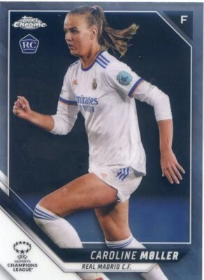2022 TOPPS CHROME WOMENS UEFA CHAMPIONS LEAGUE ROOKIE RC CAROLINE MOLLER #44 - Image 1 of 2