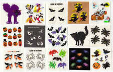 Vintage Sandylion Halloween Glow in the Dark Fuzzy Stickers Cat - You Choose
