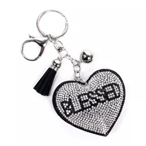 Schlüsselanhänger Bling Crystal Gesegnetes Herz Quaste - Bild 1 von 3