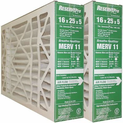 GeneralAire 6FM1625 (paquete de 2) - Medios filtrantes de 16" x 25" x 5" para MAC 1400 y 240 Foto 1 de 2