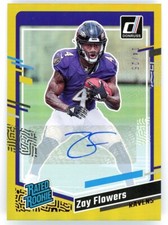 2023 Panini Donruss Zay Flowers Rated Rookie Gold Auto 14/25 Baltimore Ravens