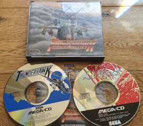 2 X Mega CD games Sol-Feace and Thunderhawk - SEGA Mega Boxed With Manual