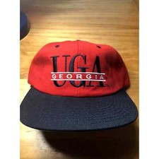 RARE VTG 1990s Georgia Bulldogs NCAA Champion Snapback Hat - Red/Black