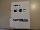 Yamaha YZF-R6 2001  Werkstatthandbuch  Daten Heft Schaltplan