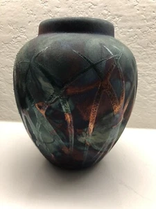 WILLIAM K TURNER RAKU STUDIO POTTERY SIGNED VASE - Picture 1 of 8